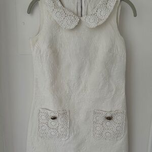 Vintage-Inspired Elegance – Chic White Lace Mini Dress